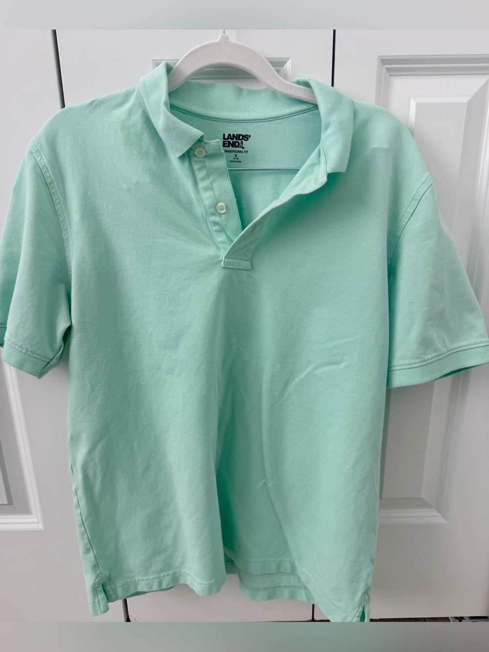 Lands' End Cotton Green Polo Shirt